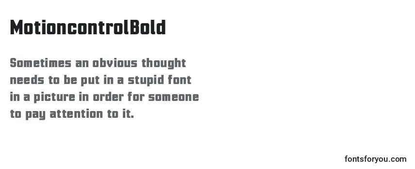 MotioncontrolBold-fontti