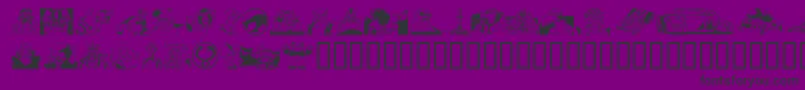 Czcionka Tcatsho – czarne czcionki na fioletowym tle
