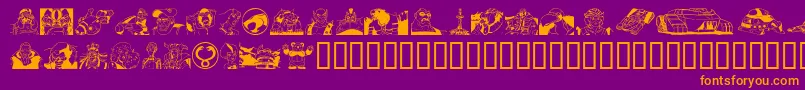 Tcatsho Font – Orange Fonts on Purple Background