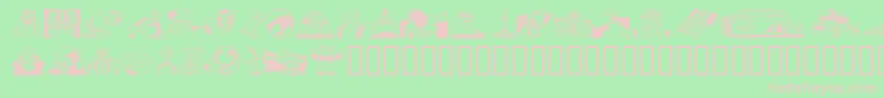 Tcatsho Font – Pink Fonts on Green Background