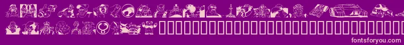 fuente Tcatsho – Fuentes Rosadas Sobre Fondo Morado
