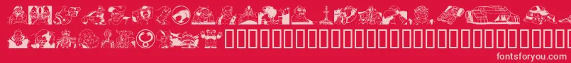 Tcatsho Font – Pink Fonts on Red Background