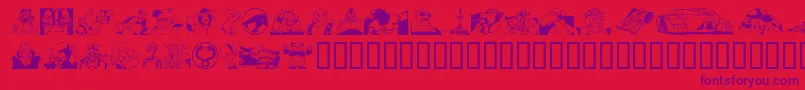 Шрифт Tcatsho – фиолетовые шрифты на красном фоне
