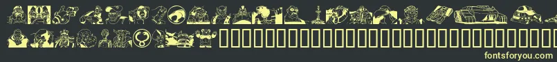 Tcatsho Font – Yellow Fonts on Black Background