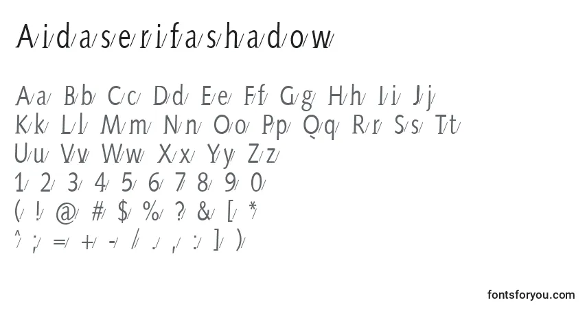 Aidaserifashadowフォント–アルファベット、数字、特殊文字