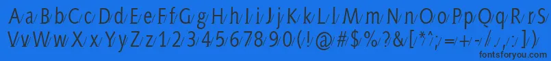 Aidaserifashadow-Schriftart – Schwarze Schriften auf blauem Hintergrund