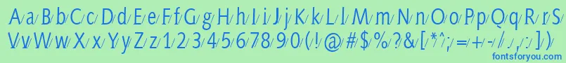 Aidaserifashadow Font – Blue Fonts on Green Background