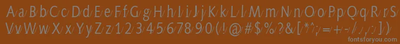 フォントAidaserifashadow – 茶色の背景に灰色の文字