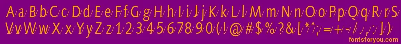 Aidaserifashadow Font – Orange Fonts on Purple Background