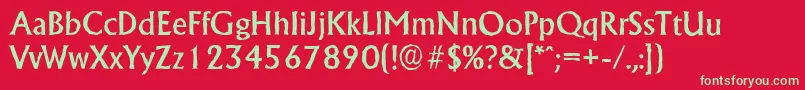 AdelonantiqueMediumRegular Font – Green Fonts on Red Background