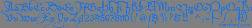 Etboemru Font – Blue Fonts on Gray Background