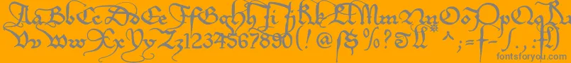 Etboemru Font – Gray Fonts on Orange Background