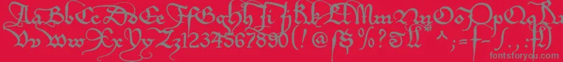 Etboemru Font – Gray Fonts on Red Background