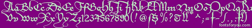 Etboemru Font – Green Fonts on Purple Background