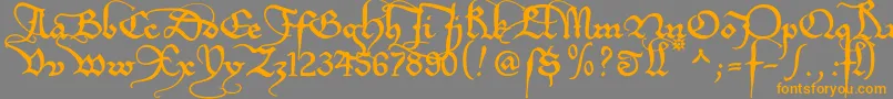 Etboemru Font – Orange Fonts on Gray Background