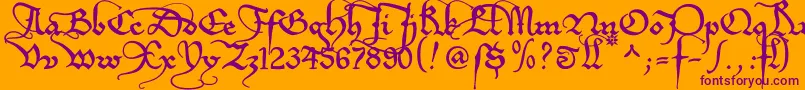 Etboemru Font – Purple Fonts on Orange Background