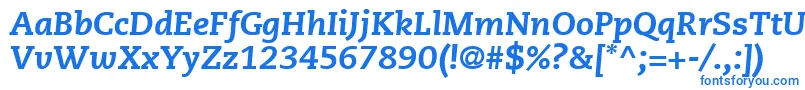 PmnCaeciliaLt86HeavyItalic Font – Blue Fonts on White Background