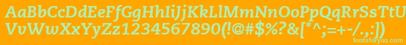 PmnCaeciliaLt86HeavyItalic Font – Green Fonts on Orange Background