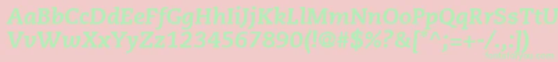 PmnCaeciliaLt86HeavyItalic Font – Green Fonts on Pink Background