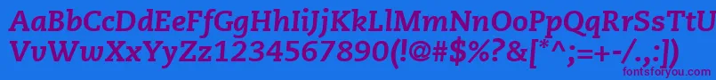 PmnCaeciliaLt86HeavyItalic Font – Purple Fonts on Blue Background