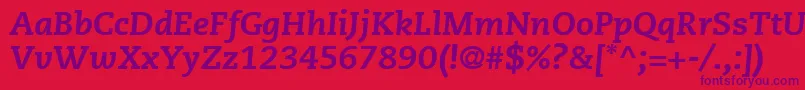 PmnCaeciliaLt86HeavyItalic Font – Purple Fonts on Red Background