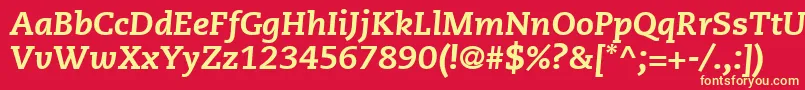 PmnCaeciliaLt86HeavyItalic Font – Yellow Fonts on Red Background