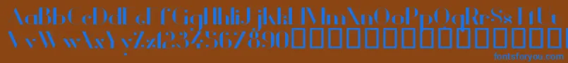VanityBoldWide Font – Blue Fonts on Brown Background