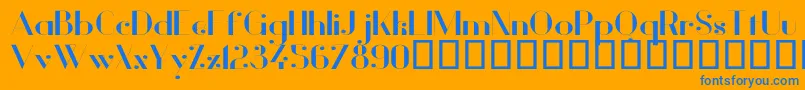 VanityBoldWide Font – Blue Fonts on Orange Background