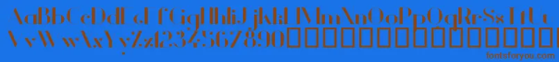 VanityBoldWide Font – Brown Fonts on Blue Background