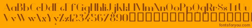 VanityBoldWide Font – Brown Fonts on Orange Background