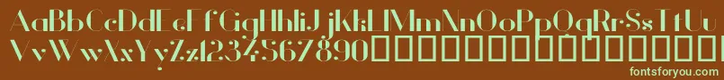 VanityBoldWide-fontti – vihreät fontit ruskealla taustalla