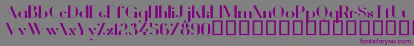 フォントVanityBoldWide – 紫色のフォント、灰色の背景