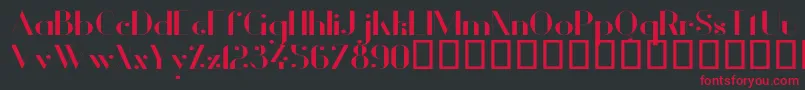 VanityBoldWide Font – Red Fonts on Black Background