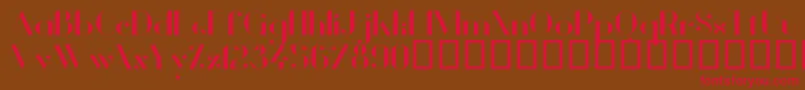 VanityBoldWide Font – Red Fonts on Brown Background