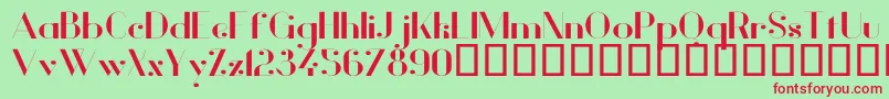 VanityBoldWide Font – Red Fonts on Green Background