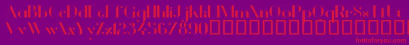 VanityBoldWide Font – Red Fonts on Purple Background