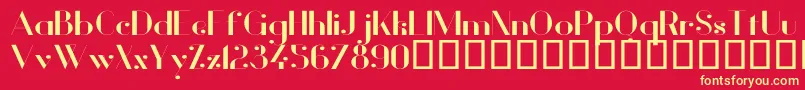 VanityBoldWide Font – Yellow Fonts on Red Background