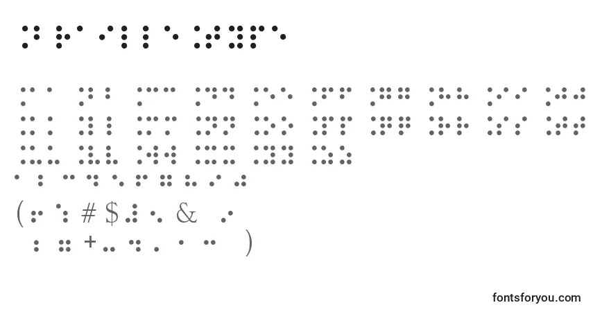 Czcionka BrailleType – alfabet, cyfry, specjalne znaki