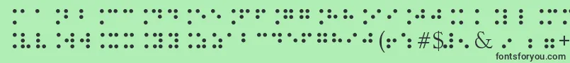 Шрифт BrailleType – чёрные шрифты на зелёном фоне