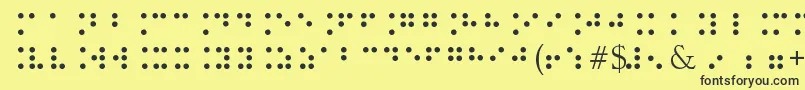 Fonte BrailleType – fontes pretas em um fundo amarelo