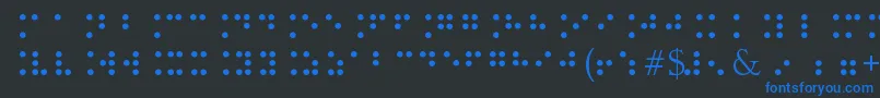 Czcionka BrailleType – niebieskie czcionki na czarnym tle