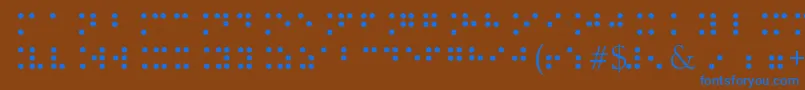 フォントBrailleType – 茶色の背景に青い文字