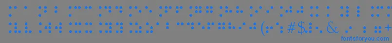 フォントBrailleType – 灰色の背景に青い文字