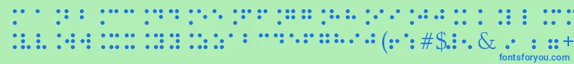 Шрифт BrailleType – синие шрифты на зелёном фоне