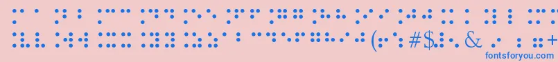 BrailleType Font – Blue Fonts on Pink Background