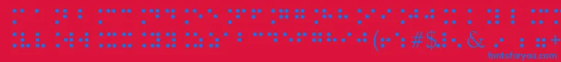 BrailleType Font – Blue Fonts on Red Background