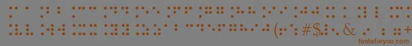 フォントBrailleType – 茶色の文字が灰色の背景にあります。