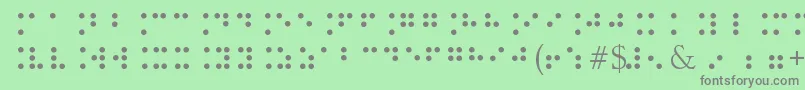 フォントBrailleType – 緑の背景に灰色の文字