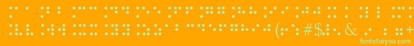 Fonte BrailleType – fontes verdes em um fundo laranja
