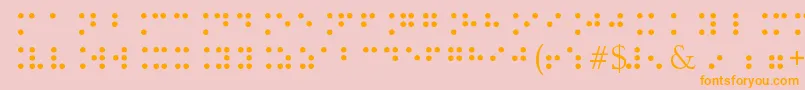 フォントBrailleType – オレンジの文字がピンクの背景にあります。